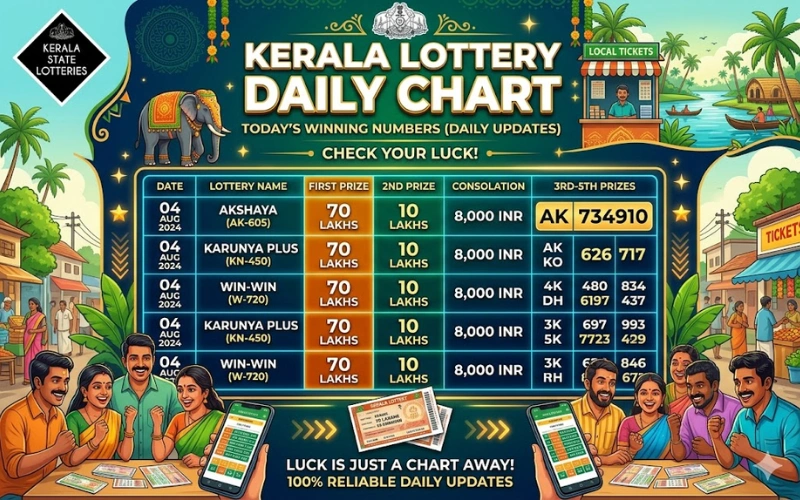 kerala lottery daily chart at LIC Games featured image